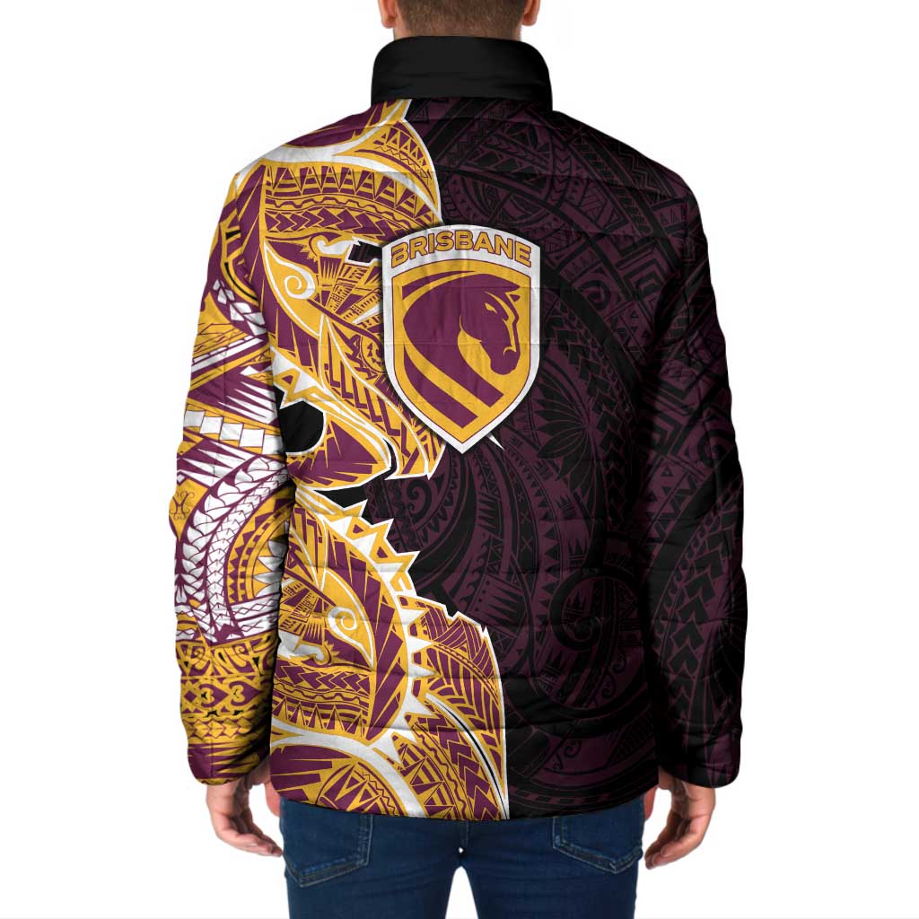 Brisbane Broncos Padded Jacket Polynesian Tribal Tattoo Pacific Sport Art