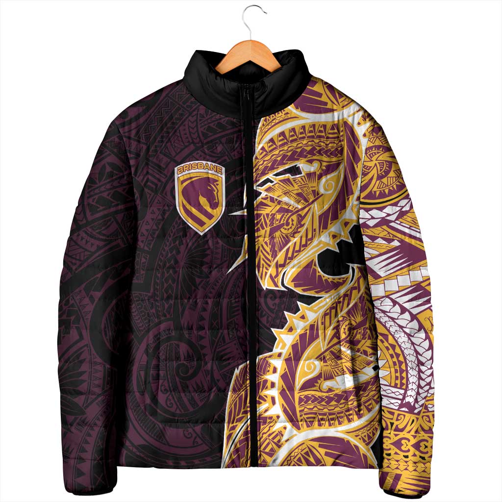 Brisbane Broncos Padded Jacket Polynesian Tribal Tattoo Pacific Sport Art