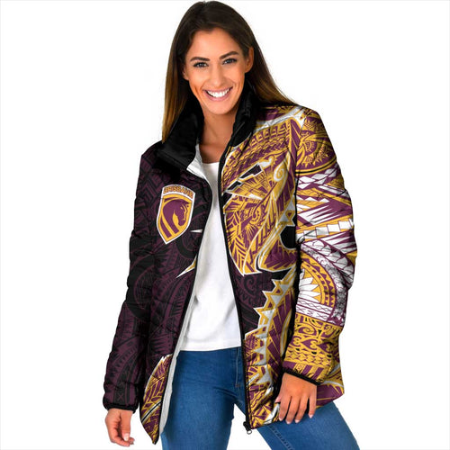 Brisbane Broncos Padded Jacket Polynesian Tribal Tattoo Pacific Sport Art
