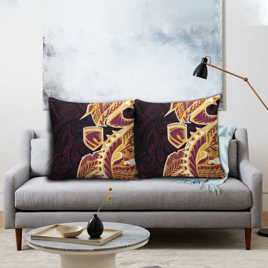 Brisbane Broncos Pillow Cover Polynesian Tribal Tattoo Pacific Sport Art