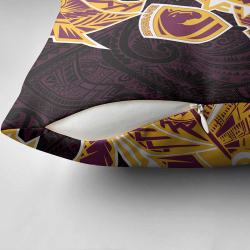 Brisbane Broncos Pillow Cover Polynesian Tribal Tattoo Pacific Sport Art