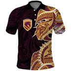 Brisbane Broncos Polo Shirt Polynesian Tribal Tattoo Pacific Sport Art