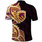 Brisbane Broncos Polo Shirt Polynesian Tribal Tattoo Pacific Sport Art