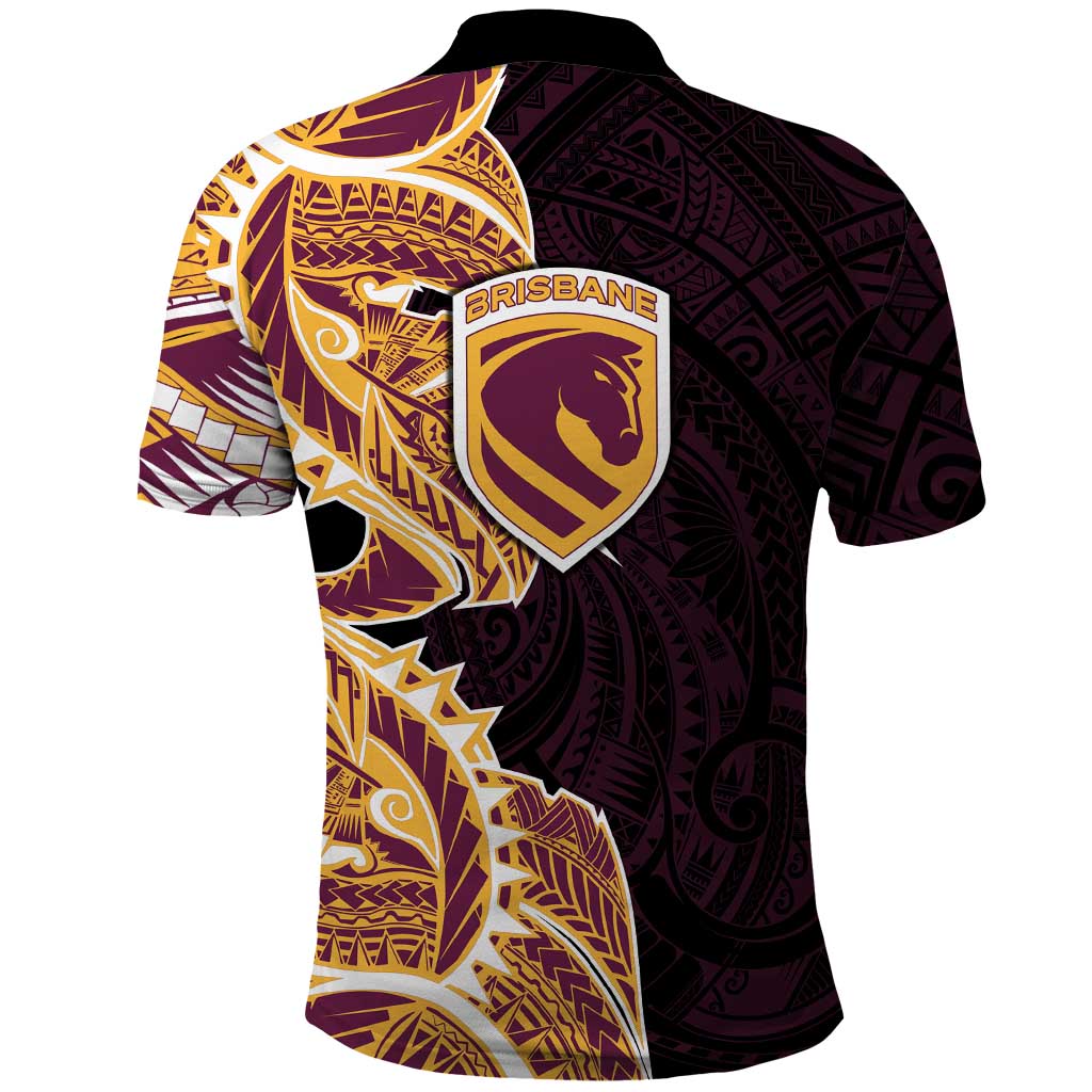 Brisbane Broncos Polo Shirt Polynesian Tribal Tattoo Pacific Sport Art