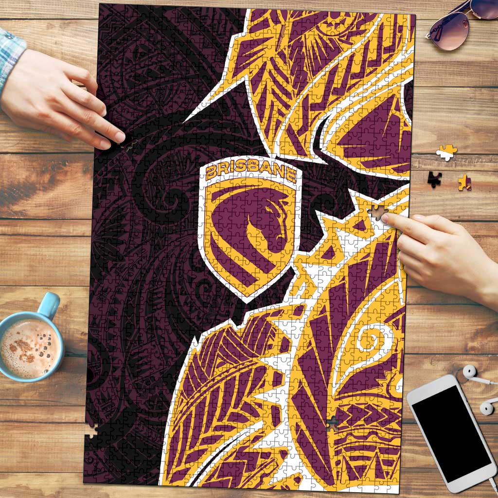 Brisbane Broncos Puzzle Polynesian Tribal Tattoo Pacific Sport Art