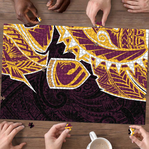Brisbane Broncos Puzzle Polynesian Tribal Tattoo Pacific Sport Art