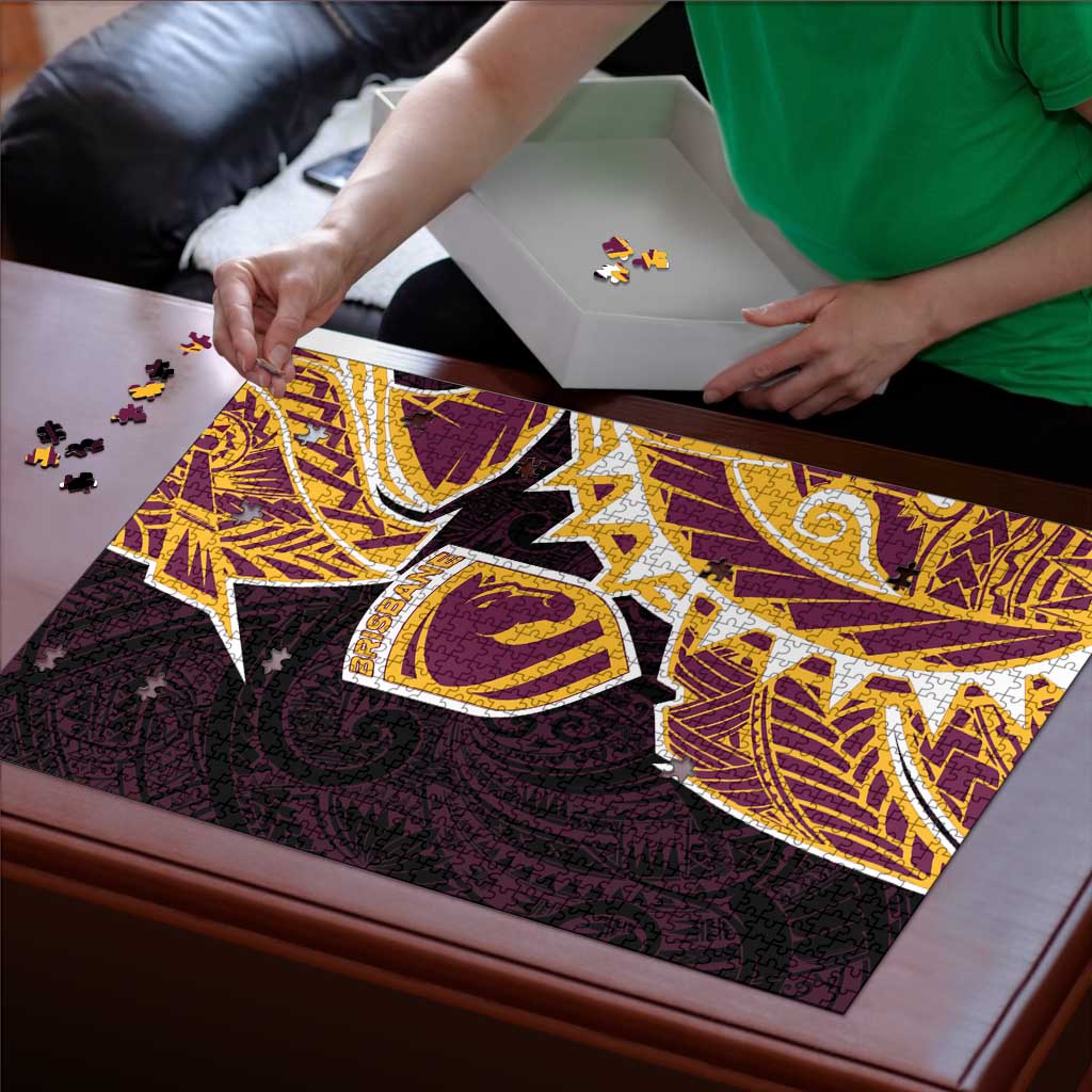 Brisbane Broncos Puzzle Polynesian Tribal Tattoo Pacific Sport Art