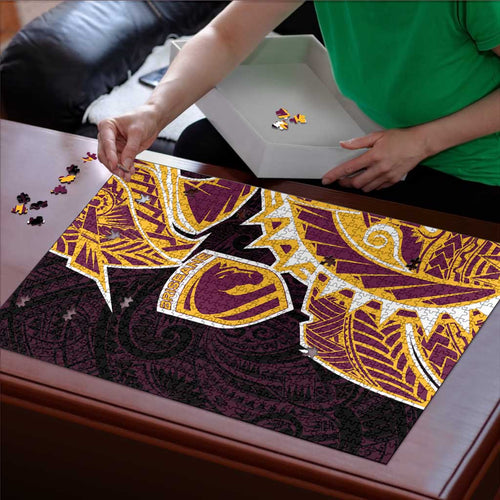 Brisbane Broncos Puzzle Polynesian Tribal Tattoo Pacific Sport Art