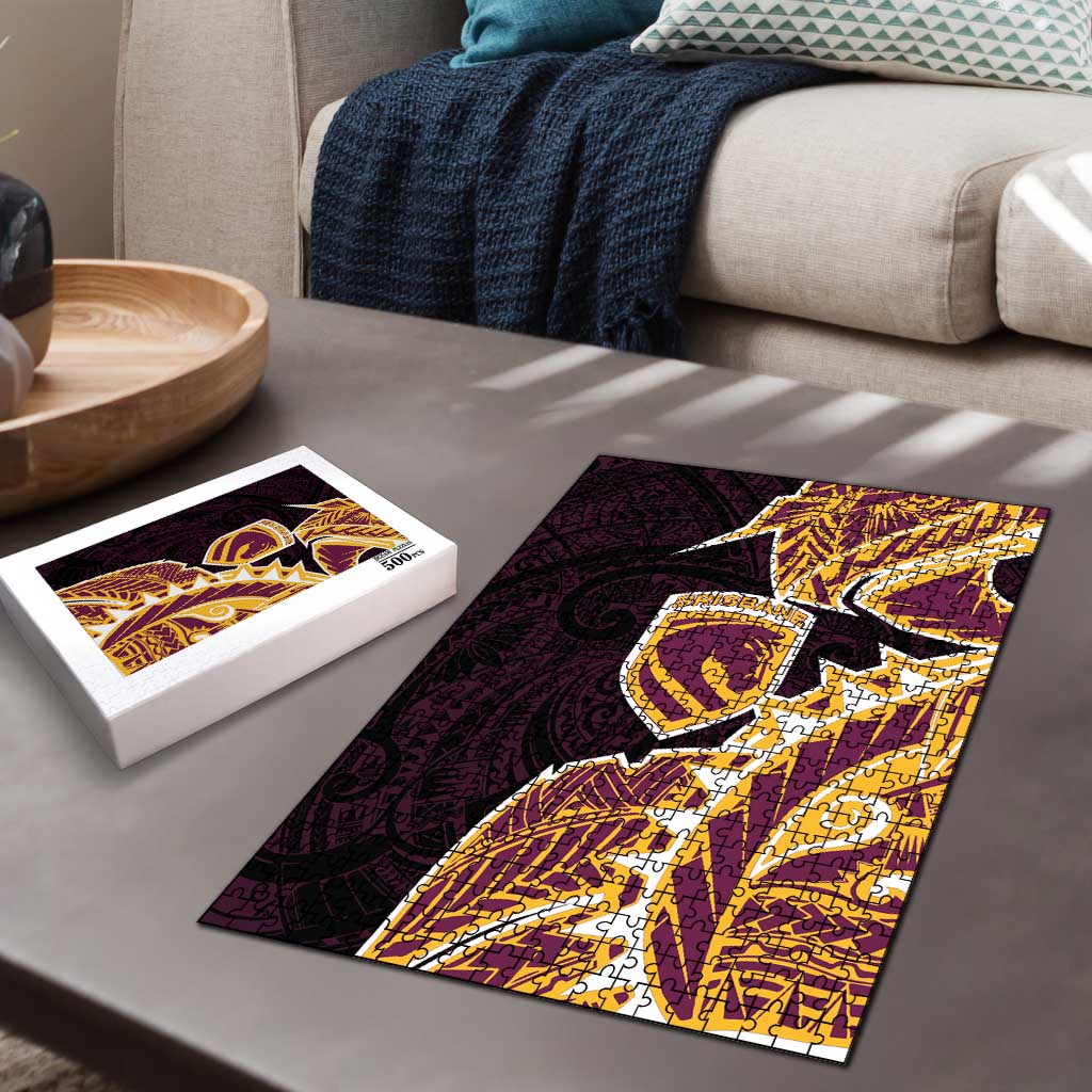Brisbane Broncos Puzzle Polynesian Tribal Tattoo Pacific Sport Art