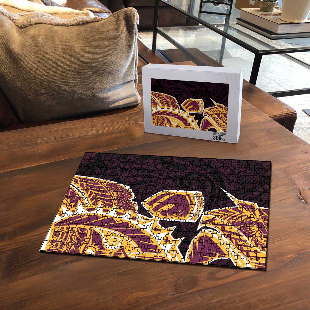 Brisbane Broncos Puzzle Polynesian Tribal Tattoo Pacific Sport Art