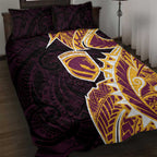 Brisbane Broncos Quilt Bed Set Polynesian Tribal Tattoo Pacific Sport Art
