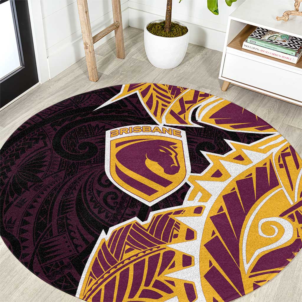 Brisbane Broncos Round Carpet Polynesian Tribal Tattoo Pacific Sport Art