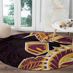 Brisbane Broncos Round Carpet Polynesian Tribal Tattoo Pacific Sport Art