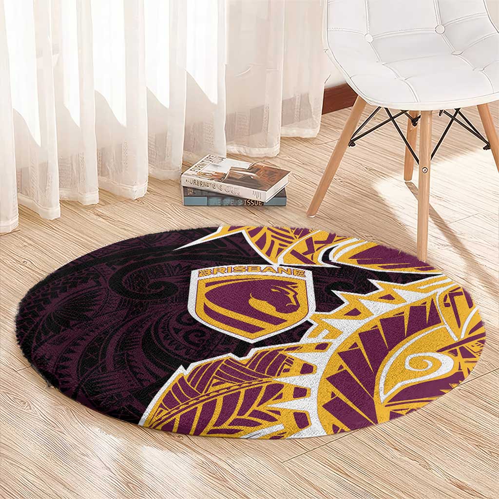 Brisbane Broncos Round Carpet Polynesian Tribal Tattoo Pacific Sport Art