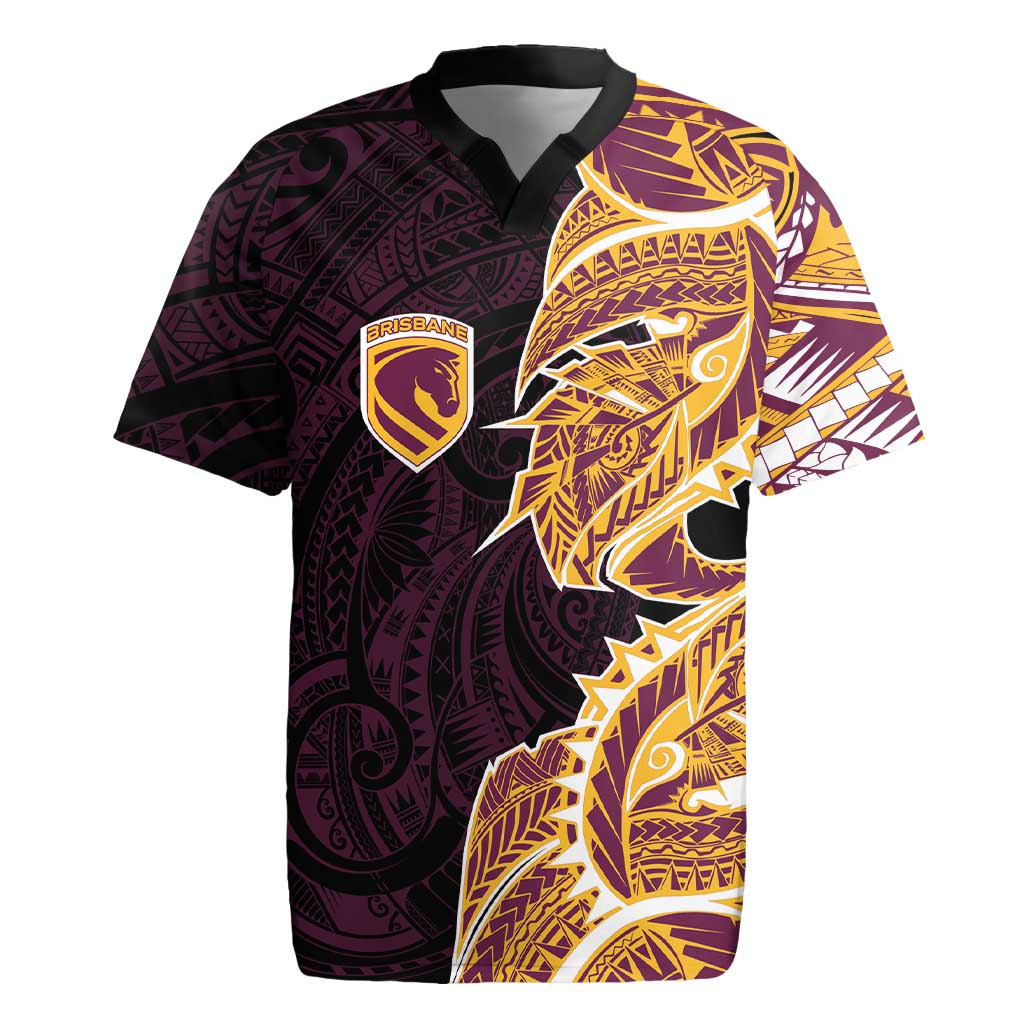 Brisbane Broncos Rugby Jersey Polynesian Tribal Tattoo Pacific Sport Art
