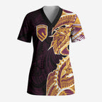 Brisbane Broncos Scrub Top Polynesian Tribal Tattoo Pacific Sport Art