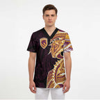 Brisbane Broncos Scrub Top Polynesian Tribal Tattoo Pacific Sport Art