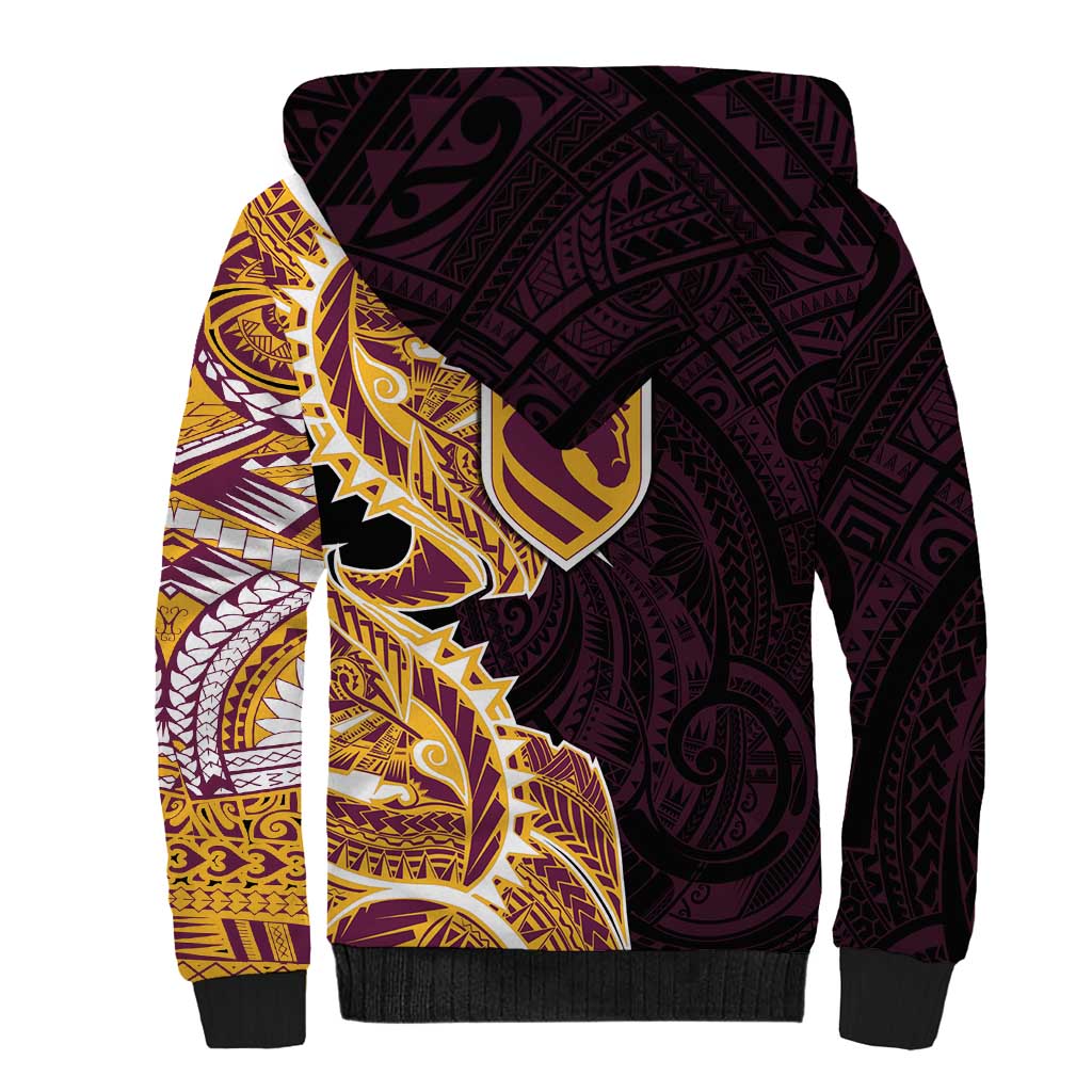 Brisbane Broncos Sherpa Hoodie Polynesian Tribal Tattoo Pacific Sport Art