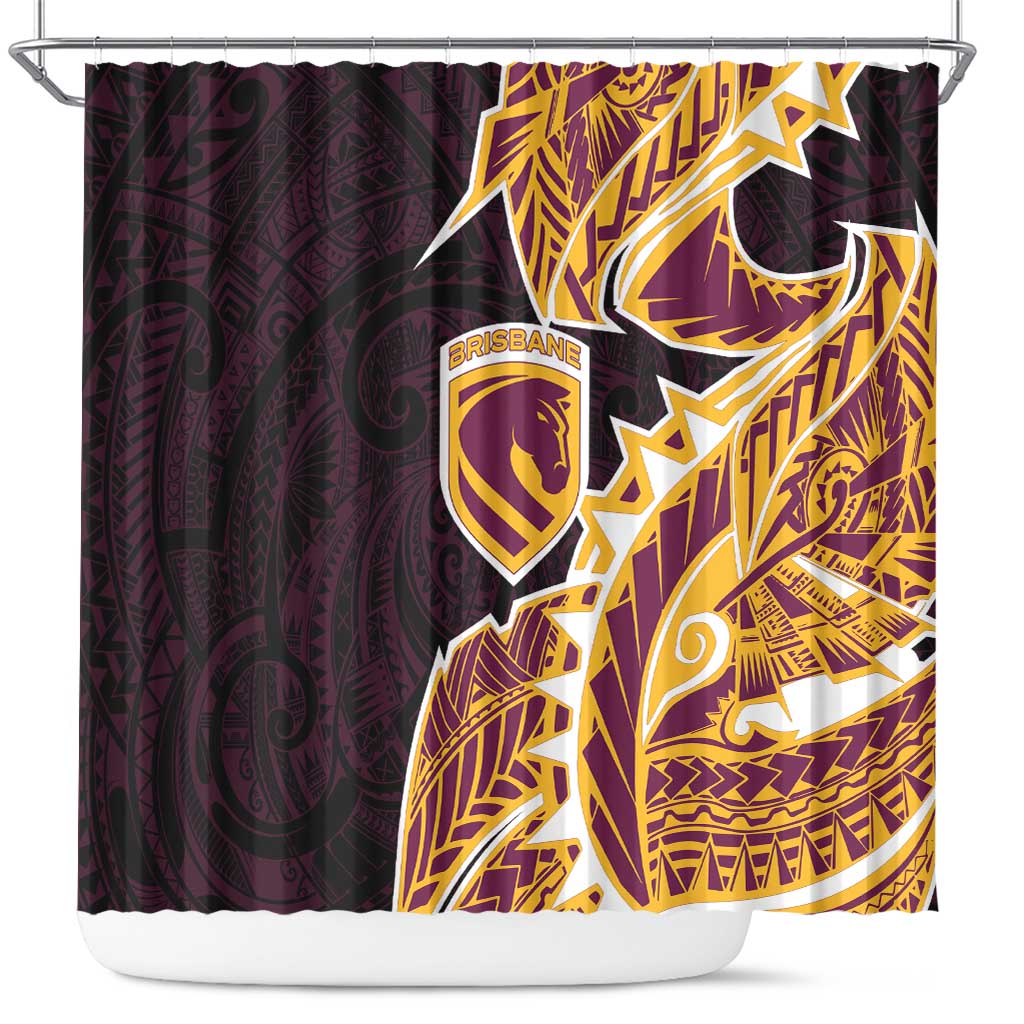 Brisbane Broncos Shower Curtain Polynesian Tribal Tattoo Pacific Sport Art