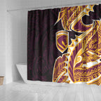 Brisbane Broncos Shower Curtain Polynesian Tribal Tattoo Pacific Sport Art