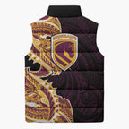 Brisbane Broncos Sleeveless Puffer Jacket Polynesian Tribal Tattoo Pacific Sport Art