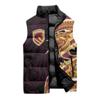 Brisbane Broncos Sleeveless Puffer Jacket Polynesian Tribal Tattoo Pacific Sport Art