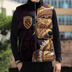 Brisbane Broncos Sleeveless Puffer Jacket Polynesian Tribal Tattoo Pacific Sport Art