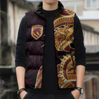 Brisbane Broncos Sleeveless Puffer Jacket Polynesian Tribal Tattoo Pacific Sport Art