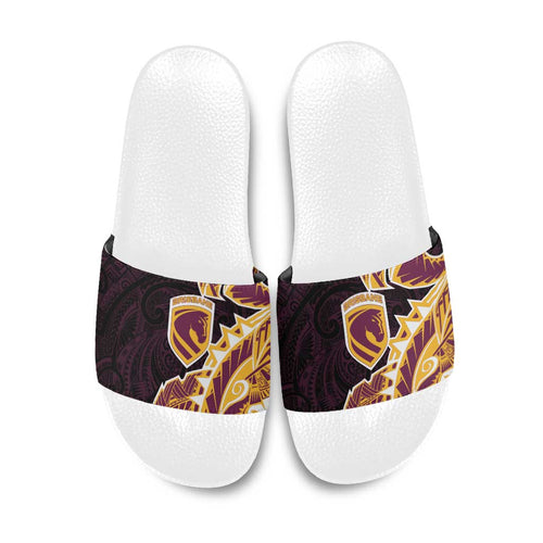 Brisbane Broncos Slide Sandals Polynesian Tribal Tattoo Pacific Sport Art