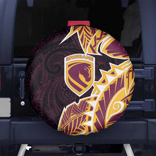 Brisbane Broncos Spare Tire Cover Polynesian Tribal Tattoo Pacific Sport Art