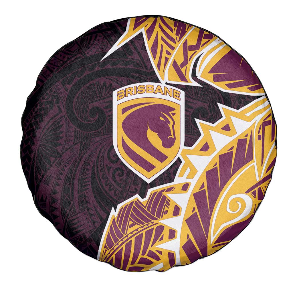Brisbane Broncos Spare Tire Cover Polynesian Tribal Tattoo Pacific Sport Art