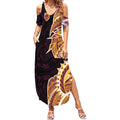 Brisbane Broncos Summer Maxi Dress Polynesian Tribal Tattoo Pacific Sport Art