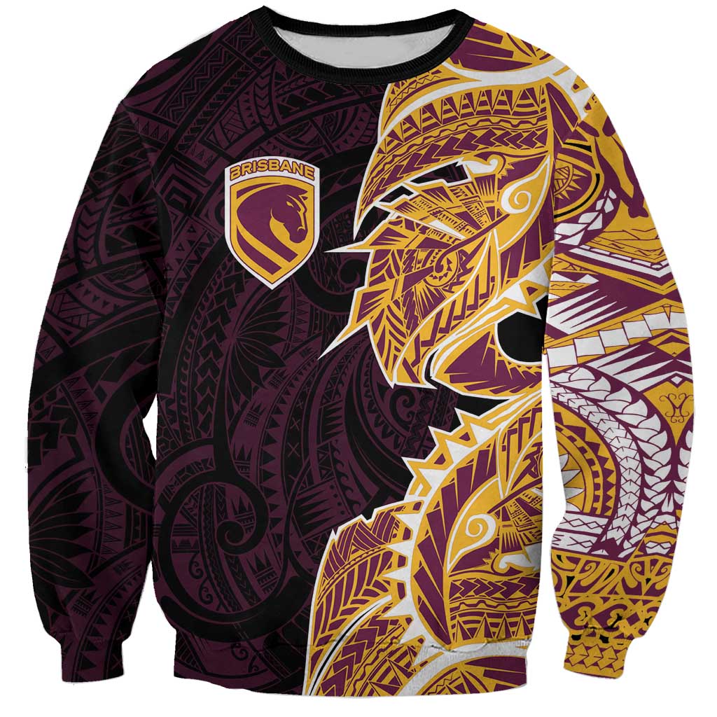Brisbane Broncos Sweatshirt Polynesian Tribal Tattoo Pacific Sport Art