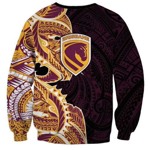 Brisbane Broncos Sweatshirt Polynesian Tribal Tattoo Pacific Sport Art