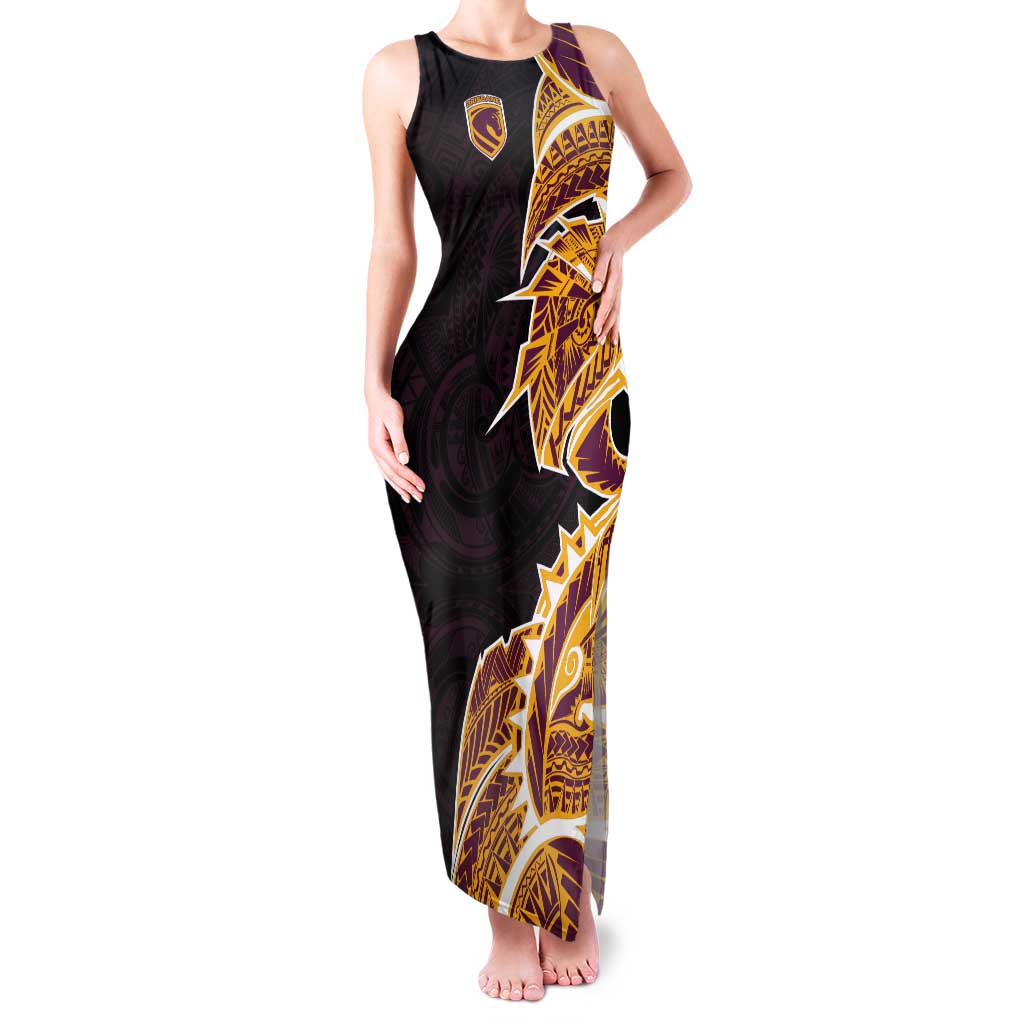 Brisbane Broncos Tank Maxi Dress Polynesian Tribal Tattoo Pacific Sport Art