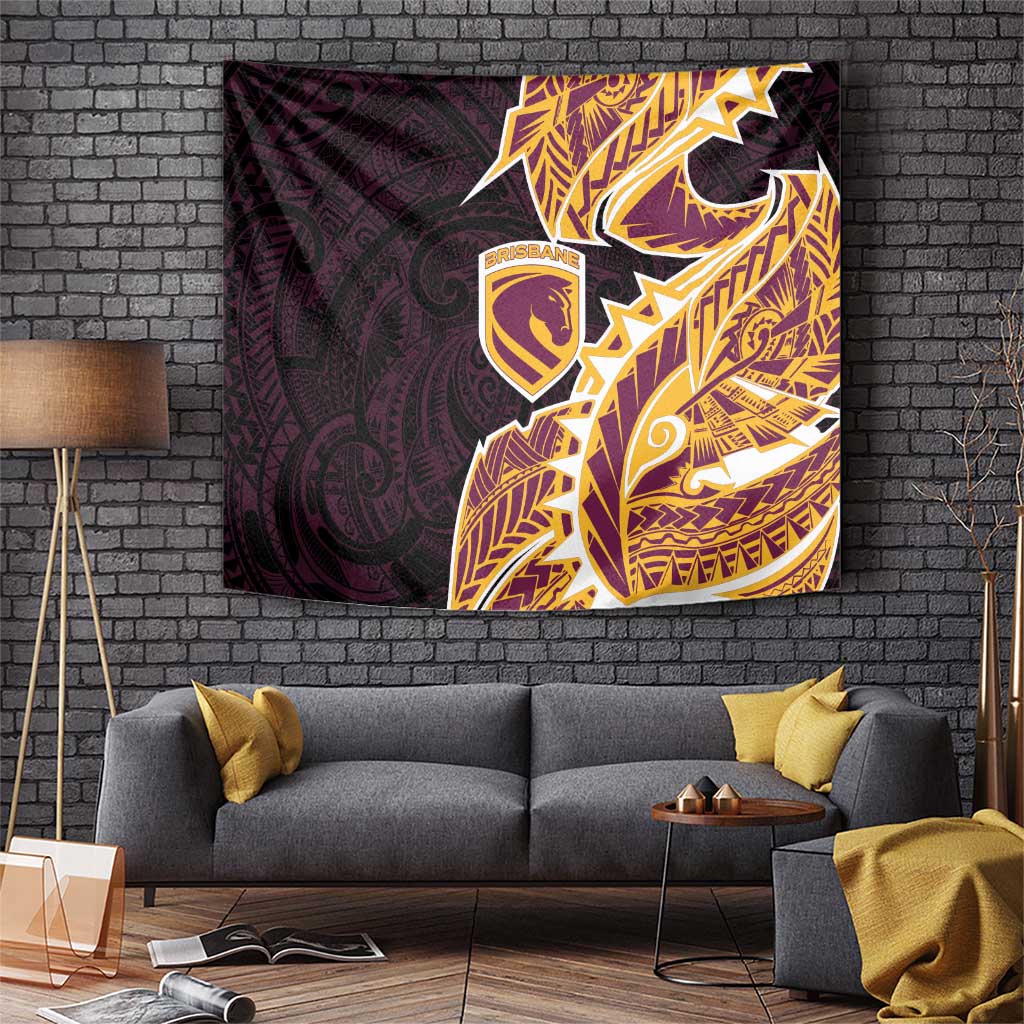 Brisbane Broncos Tapestry Polynesian Tribal Tattoo Pacific Sport Art