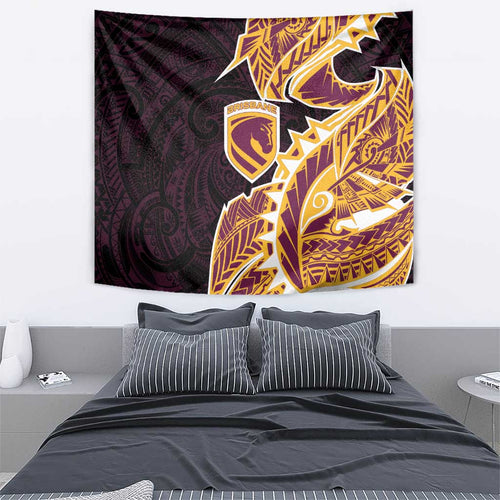 Brisbane Broncos Tapestry Polynesian Tribal Tattoo Pacific Sport Art