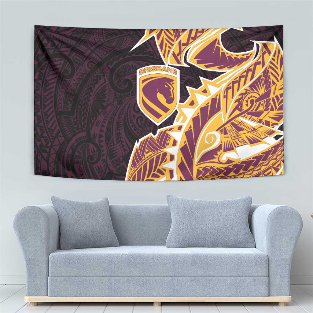 Brisbane Broncos Tapestry Polynesian Tribal Tattoo Pacific Sport Art
