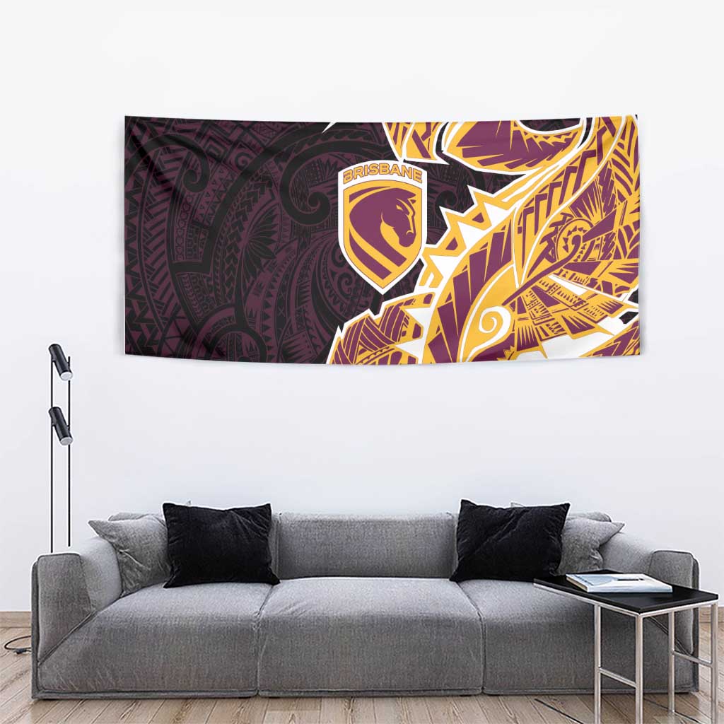 Brisbane Broncos Tapestry Polynesian Tribal Tattoo Pacific Sport Art