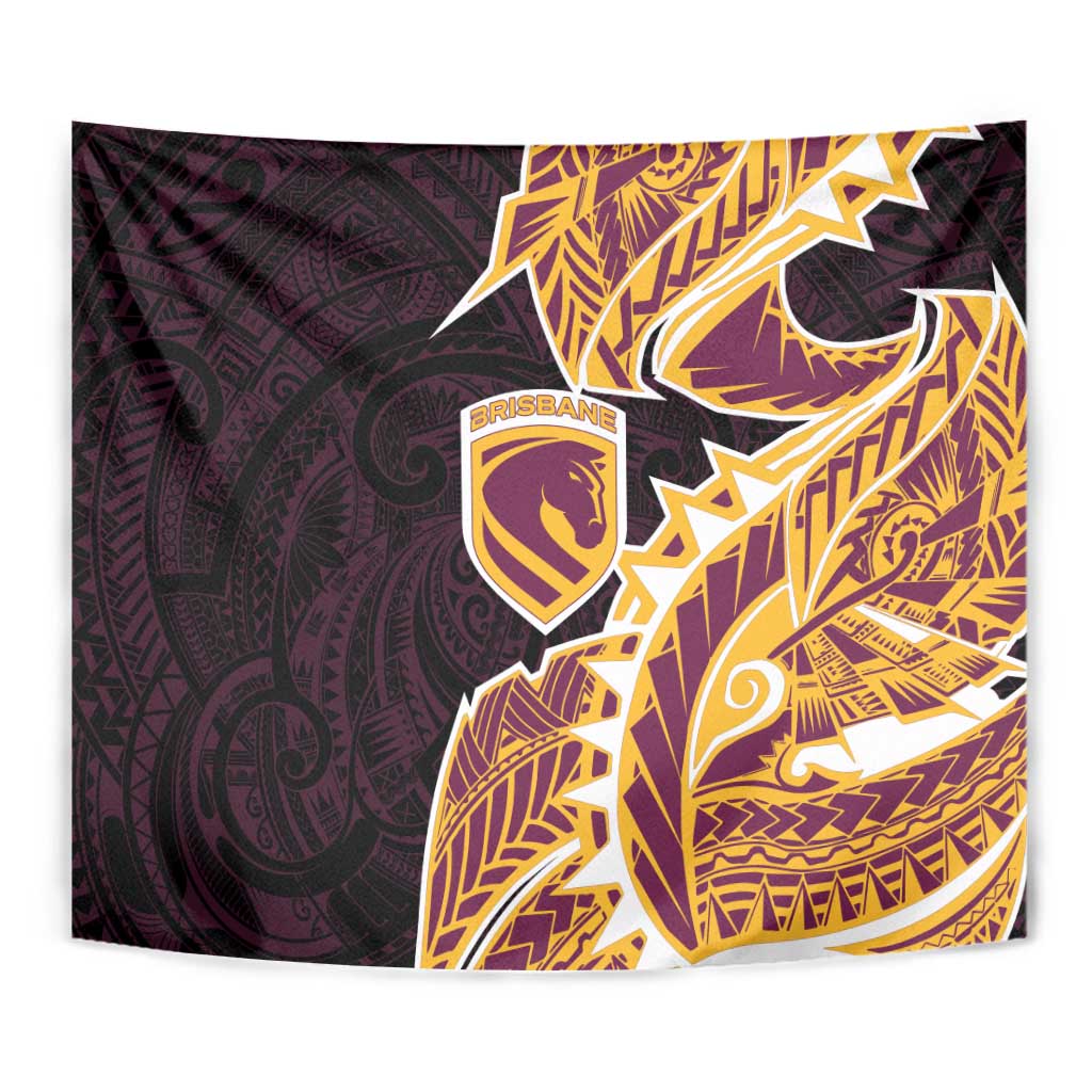 Brisbane Broncos Tapestry Polynesian Tribal Tattoo Pacific Sport Art