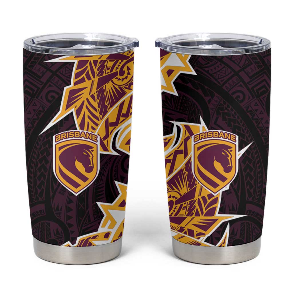 Brisbane Broncos Tumbler Cup Polynesian Tribal Tattoo Pacific Sport Art
