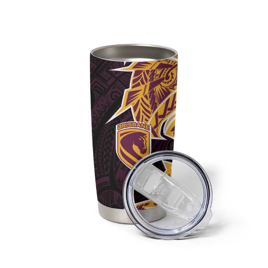 Brisbane Broncos Tumbler Cup Polynesian Tribal Tattoo Pacific Sport Art
