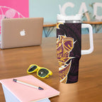 Brisbane Broncos Tumbler With Handle Polynesian Tribal Tattoo Pacific Sport Art