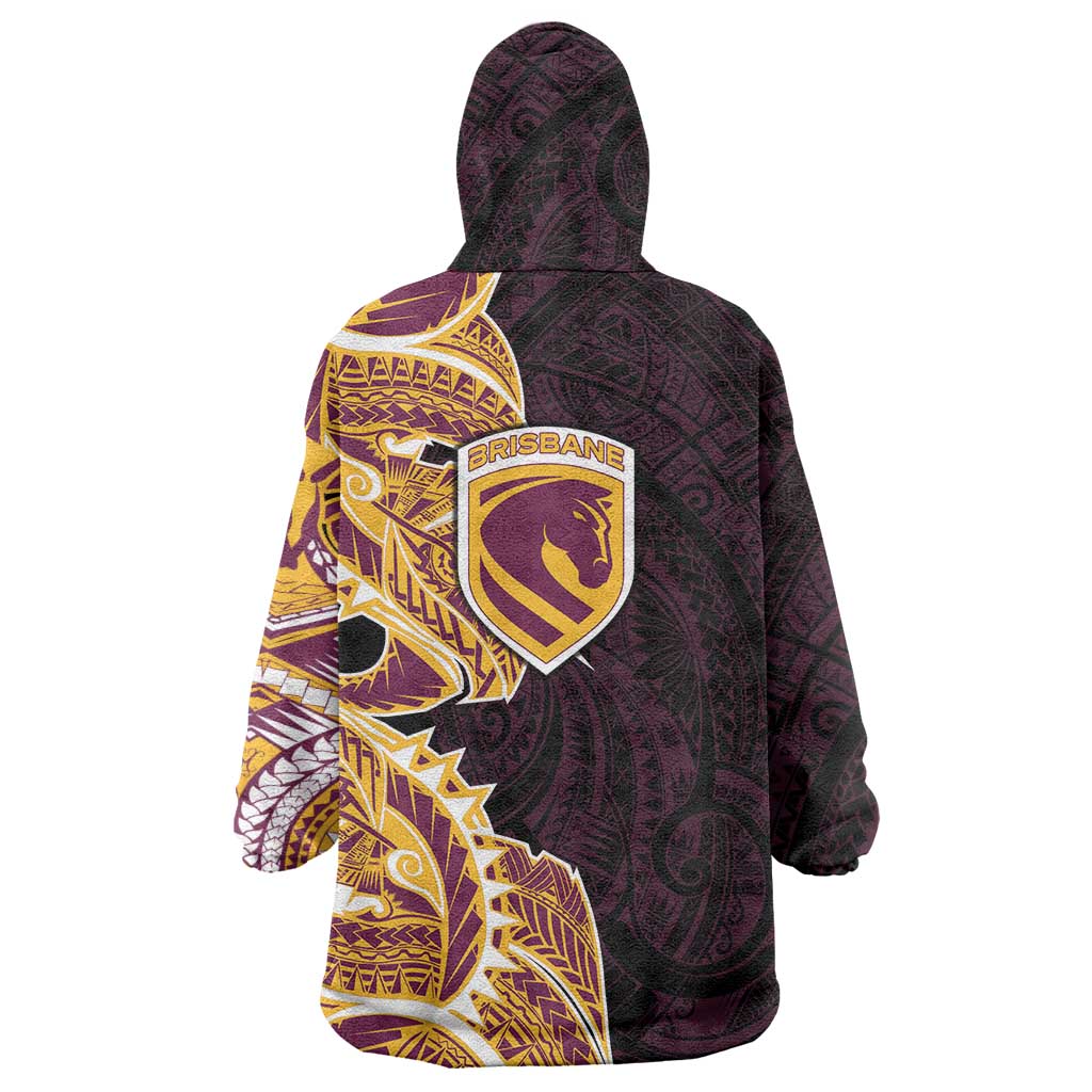 Brisbane Broncos Wearable Blanket Hoodie Polynesian Tribal Tattoo Pacific Sport Art