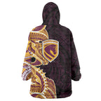 Brisbane Broncos Wearable Blanket Hoodie Polynesian Tribal Tattoo Pacific Sport Art