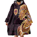 Brisbane Broncos Wearable Blanket Hoodie Polynesian Tribal Tattoo Pacific Sport Art