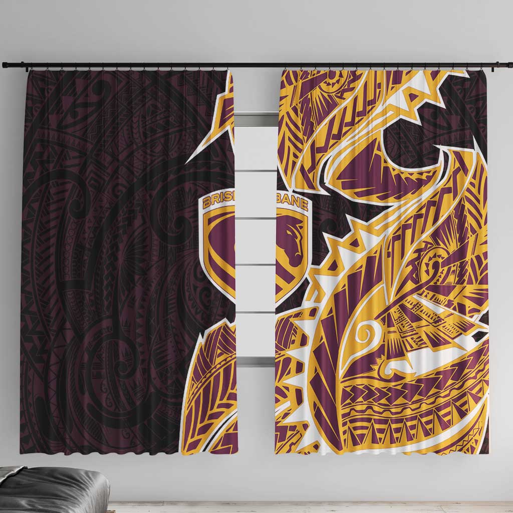 Brisbane Broncos Window Curtain Polynesian Tribal Tattoo Pacific Sport Art
