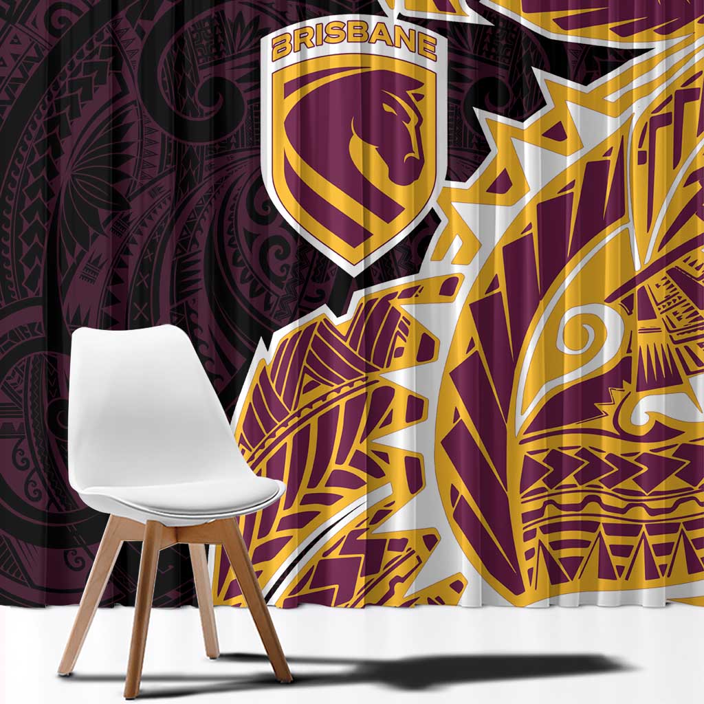 Brisbane Broncos Window Curtain Polynesian Tribal Tattoo Pacific Sport Art