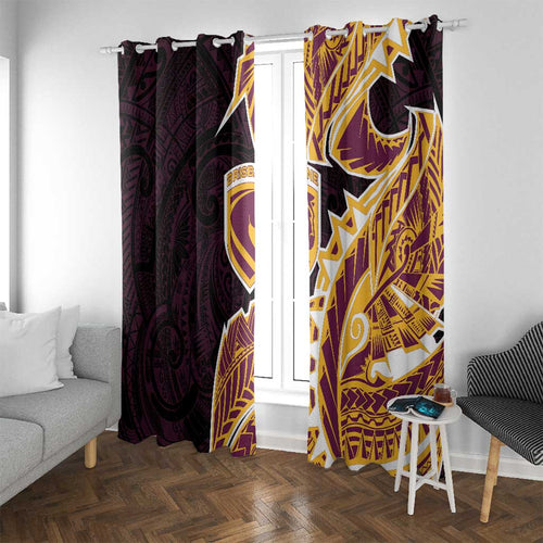 Brisbane Broncos Window Curtain Polynesian Tribal Tattoo Pacific Sport Art