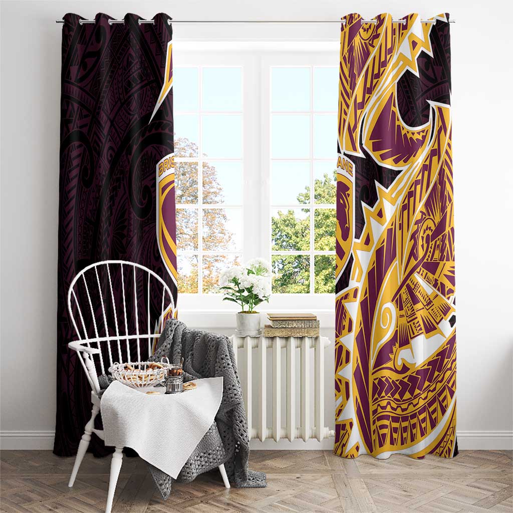 Brisbane Broncos Window Curtain Polynesian Tribal Tattoo Pacific Sport Art